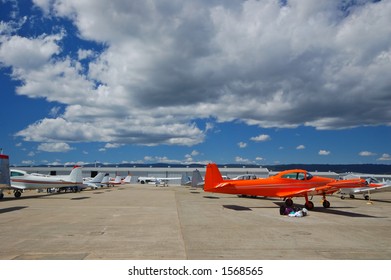 Airport With Light General Aviation Aircraft