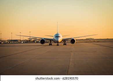 Airport with modern airplane ready for takeoff - Powered by Shutterstock