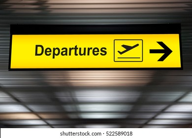 Airport sign departure and arrival board