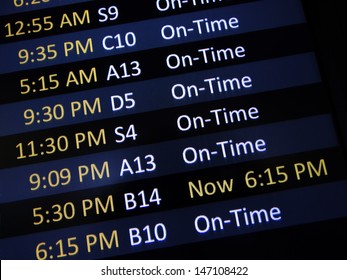 Airport signage alerting passengers of a delay - Shutterstock ID 147108422