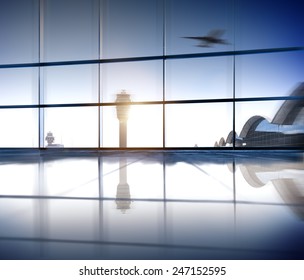 Airport Terminal Aerospace Industry Flight Airplane Concept