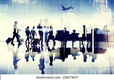 Airport Travel Business People Terminal Corporate Flight Concept
