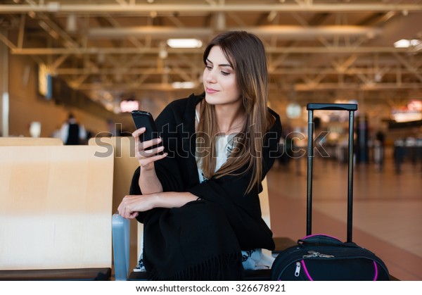 Airport Young Female Passenger On Smart Stock Photo (Edit Now) 326678921