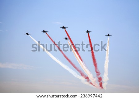 Airshow in the blue sky, Istanbul