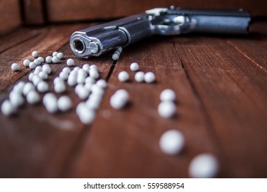 Airsoft Gun And Balls Macro