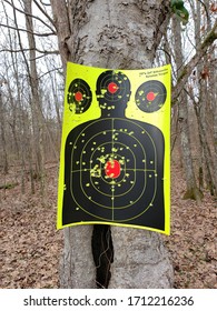 Airsoft Splatter Target Hanging From Tree.