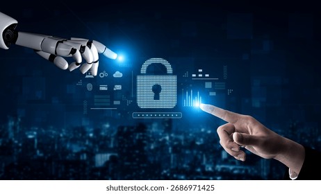 AI-secured system demonstrating multi-layer encryption, identity protection, and password security with modern digital lock interface Vouch - Powered by Shutterstock - Get 15% off with code: PIKWIZARD15