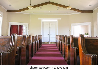 The aisle of a church in Rockwall, Texas