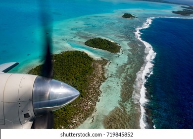 Aitutaki Polynesia Cook Islands Aerial View Panorama Landscape