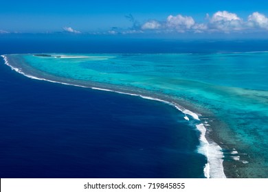 Aitutaki Polynesia Cook Islands Aerial View Panorama Landscape