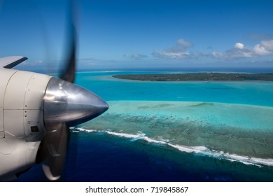 Aitutaki Polynesia Cook Islands Aerial View Panorama Landscape