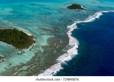 Aitutaki Polynesia Cook Islands Aerial View Panorama Landscape