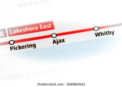 Ajax Station. Toronto Metro Map.