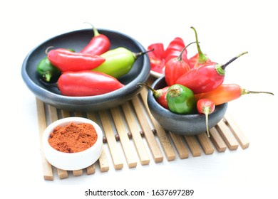 Aji variety sweet pepper in different colors - Shutterstock ID 1637697289