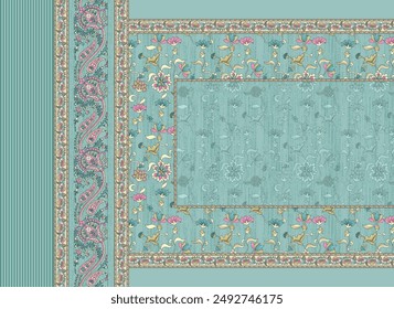Ajrakh Pattern and block print Pattern and batik print Background digital printing textile pattern.