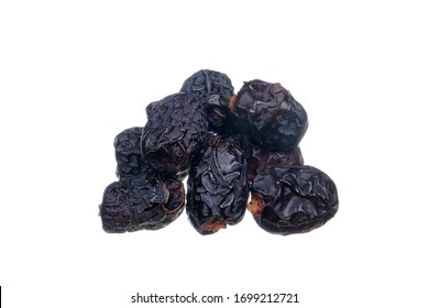 Ajwa Dates or Kurma Ajwa isolated on white background. Prophet dates is one of the special fruit  of Arabic .