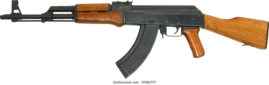 AK 47 Automatic Rifle Isolated Gun On White
