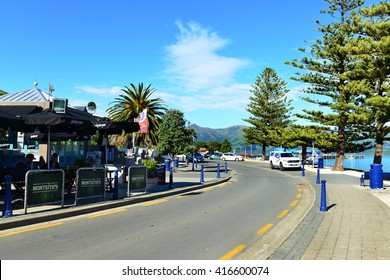 AKAROA, NEW ZEALAND -NOV 23: City Of Akaroa On November 23, 2014 In Akaroa, NZ. Akaroa Is A Historic French And British Settlement Nestled In The Heart Of An Ancient Volcano On Banks Peninsula, NZ.