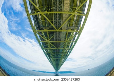 Akashi Strait Bridge in Akashi City, Hyogo Prefecture