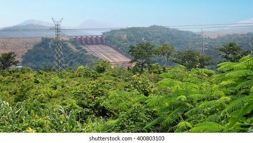 Akosombo, Ghana - July 7, 2013: The Image Shows Akosombo Dam On The Volta River In Ghana (West Africa). The Dam Was Called The Largest Single Investment In The Economic Development Plans Of Ghana.