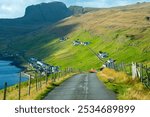 Akrabergsvegur Road in Sumba - Faroe Islands