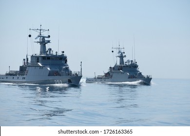 Aktau / Kazakhstan - 08.16.2018 : Military exercises of the Naval Forces of Kazakhstan