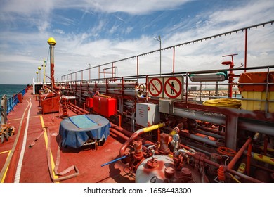 Aktau, Kazakhstan - May 19 2012: Caspian Sea, Aktau Loading Terminal. LPG Tanker Ship 