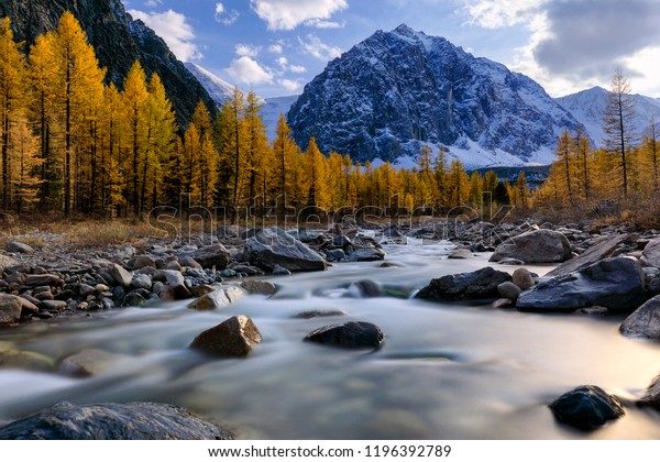 Aktru River Peak Karatash Sunset Russian Stock Photo Edit Now 1196392789