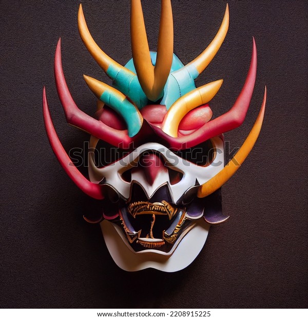 Akuma Devil Samurai Mask Multi Color Stock Photo 2208915225 Shutterstock