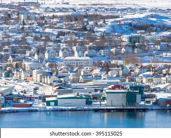 Akureyri City During Winter