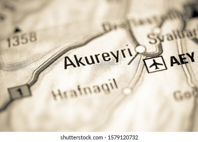 Akureyri. Iceland On A Map