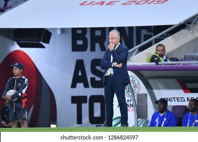 Al Ain, UAE - Jan 14 2019: Alberto Zaccheroni Head Coach Of UAE During AFC Asian Cup 2019 Between UAE And Thailand At Hazza Bin Zayed Stadium In Al Ain, UAE.