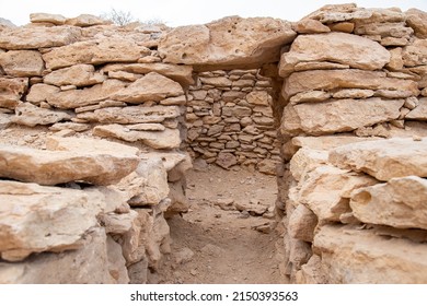 Al Ain, UAE-04-17-2022: Jebel Hafeet Beehive Tombs dating back 5000 years Bronze Age in Rub Al Khali desert
