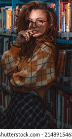 Sexy Girl In Library