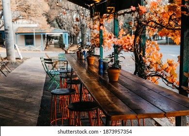 Al fresco dining outside of the cafe, Cliffy's Emporium in small town Daylesford, Victoria, Australia during autumn - Shutterstock ID 1873957354