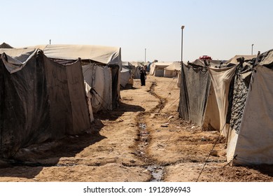 Al Hol ISIS camp refugee children in the North East of Syria in in the desert of the summer of 2020. it houses over 70 thousand ISIS followers.