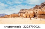 Al Ula old town street with traditional mud huts, Medina province, Saudi Arabia