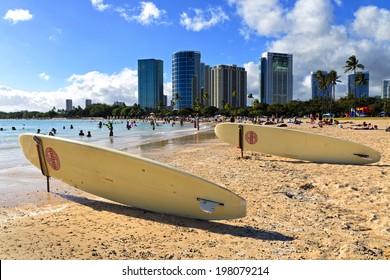 Ala Moana Beach In Honolulu, Hawaii