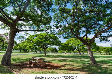 Ala Moana Beach Park In Honolulu Hawaii