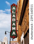 Alabama theatre marquee sign in downtown Birmingham, Alabama