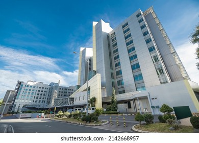 Alabang, Muntinlupa, Metro Manila, Philippines - Mar 2022: Asian Hospital and Medical Center, a private tertiary hospital.