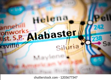 Alabaster. Alabama. USA on a map - Shutterstock ID 1203677347