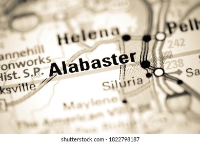 Alabaster. Alabama. USA On A Map