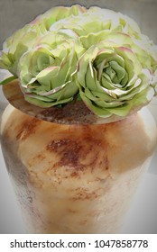 Alabaster Vase With Roses