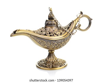 Aladdin Magic Lamp Isolated On White