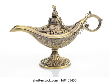 Aladdin Magic Lamp Isolated On White