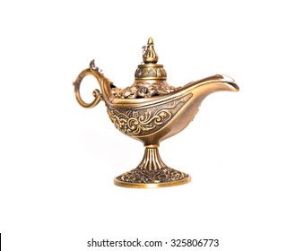 Aladdin Magic Lamp Isolated On White