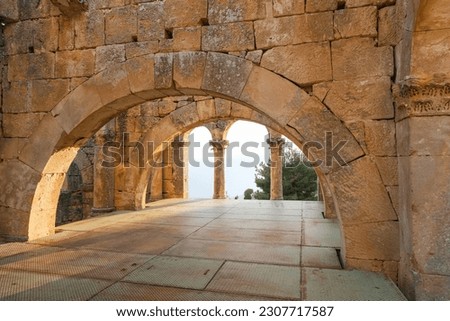 Alahan Monastery is a complex of fifth century buildings located in the mountains of Isauria in southern Asia Minor.Mut district of Mersin province,Turkey.