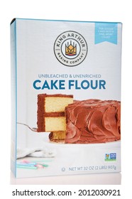 Alameda, CA - July 21, 2021: Two Pound Box Of King Arthur Cake Flour, Isolated On White.