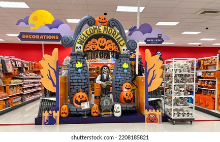 Alameda, CA - Sept 23, 2022: Department Store Aisle With Halloween Candy, Bulk Packages Prominently Displayed.  Halloween Retail Spending Was Estimated At $9 Billion In 2018